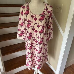 NWT Soma Christmas ornament print Pajama Loungewear Scoop Neck Festive Small